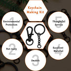 150Pcs Black Swivel Snap Hook Set,Swivel Clasp Keychain Hook Lobster Clasp Split Key Rings with Chain and Jump Rings Bulk for Keychain Lanyard,Jewelry,DIY Crafts Supplies - color: Black