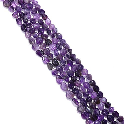BEADIA Irregular Natural Amethyst Crystal Stone Loose Semi Gemstone Beads for Jewelry Making 7-10mm 38cm - color: Amethyst, size: 7-10mm 38cm