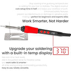 Soldering Iron Kit, 60W 120V Digital LED Display 5-in-1, Solder Wire, Flux Rosin Paste, Mini Stand, Sponge, Portable Fast Heating Welding Tool for Electric Repair Hobby DIY from Plusivo - color: Digital Soldering Iron Kit 7