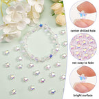 UR URLIFEHALL 100 Pcs Clear AB Star Glass Beads Twinkle Star Beads Tiny Glass Beads for Earring Bracelet Necklace Jewelry DIY Craft Making - color: 100pcs-8x8.5x4mm-clear AB plated star glass beads