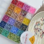 9600pcs Tube Beads Kit for Adults, Glass Bugle Seed Beads for Jewelry Making, Small Craft Bead for DIY Bracelet Necklaces Craft Making with Two Crystal String (7mm/24 Colors)