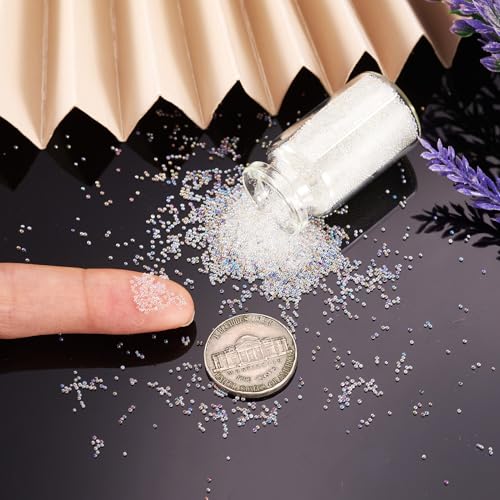 Pandahall 50g Translucence DIY 3D Caviar Nail Art Decoration Mini Micro Glass Beads for Nail Care No Hole Crystal 0.6-0.8mm X-MRMJ-R038-B02