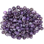 SUNYIK Amethyst Large Hole (6mm) Rondelle Loose Charms European Bead fits Bracelet,Jewelry Makings Pack of 20 - color: Purple-Amethyst, size: 14x8mm