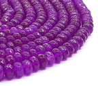 Perlin Agate & Jasper Gemstone Strand Beads 4 mm Rondelle 110 Pieces Jewellery Beads Semi-Precious Stone for Jewellery Necklace Bracelet Earrings (Purple) - color: purple