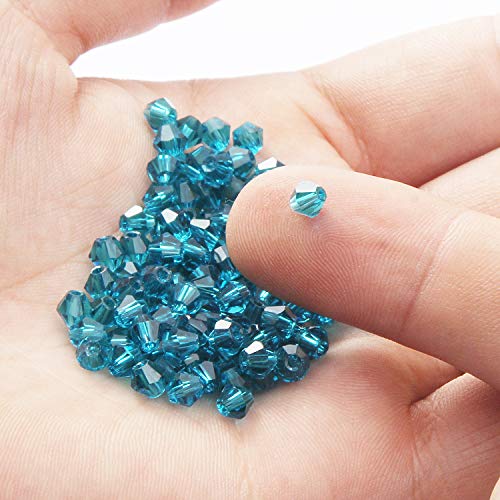 Bicone Crystal Beads Bulk Beaded Wholesale 4MM Beads Mix Lot of 1400pcs Faceted Crystal Glass Beads for Jewelry Making - color: 14 Colorfull Bicone Beads