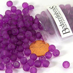 100 Matte Frosted Translucent 6mm x 5mm Round Loose Glass Jewelry Spacer Beads with 1.2mm Hole in Many Colors (Purple) - color: Purple