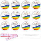 Elastic Bracelet String Cord, LPBeads 12 Rolls 6 Different Sizes Crystal Clear Stretchy Elastic Bead String for Bracelets, Jewelry Making and Clay Pony Seed Stone Beads with Beading Needles and Ruler