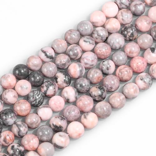 4mm Natural Gemstone Beads for Bracelets Pink Zebra Jasper Crystal Small Beads for Jewelry Making Necklaces Earrings Crafts (15"/Strand) - color: Pink Zebra Jasper, size: 4mm (15"/Strand)