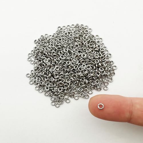600 Pcs 304 Stainless Steel Jump Rings,4MM Open/Close O Rings,Loop Contactors for Jewelry Making,DIY Crafts, Industrial Repair 1MM Thickness (18 Gauge) - size: 4MM