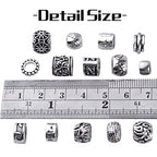 BronaGrand 100g Antique Silver Column, Tube, Barrel, Round Spacer Beads, Large Hole, Zinc Alloy, 4mm-30mm, DIY Jewelry Making Supplies - color: Antique Silver