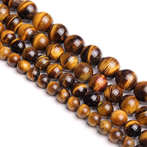 Natural Round AA Tiger Eye Agate Loose Stone Beads Bulk for Jewelry Making 4MM, 6MM, 8MM, 10MM,12MM (3mm) - color: 3mm