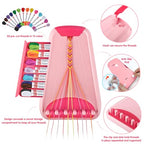 Friendship Bracelet Making Kit for Girls Ages 8-12, Kids Jewelry Making Kit with 28 Pre-Cut Threads and Letter Beads, Arts and Crafts for Kids, Birthday Easter Gifts for 6 7 8 9 10 11 12 Year Old - color: Pink/Red