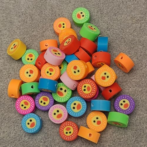 100pcs Duck Polymer Clay Spacer Beads for Women Jewelry Making DIY Bracelet Necklace Hair Clip Accessories (Duck) - color: Duck