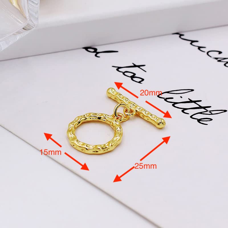 1Box 20 Sets Mixed 5 Styles 14K Real Gold Filled OT Toggle Clasps OT End Clasps Connectors Bar for Bracelet Necklace Jewelry Making (Style1)