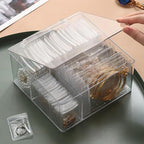 4 In 1 Acrylic Jewelry Organizers and Storage with 60 Portable Anti Tarnish Jewelry Bags, Clear Jewelry Box Organizer, Travel Jewelry Case for Earrings/Rings/Necklaces for Women Girls - style: 4-in-1 Jewelry Box