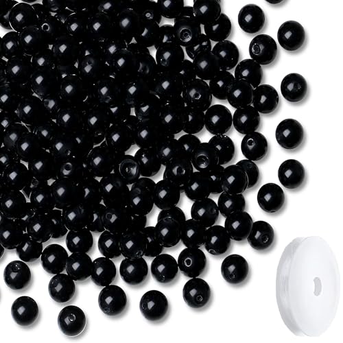 Obsidian 8mm Beads 100Pcs Natural Obsidian Stone Black Beads Loose Round Gemstone Crystal Bead for DIY Bracelet Necklace Jewelry Making - color: A-Black Obsidian, size: 100pcs