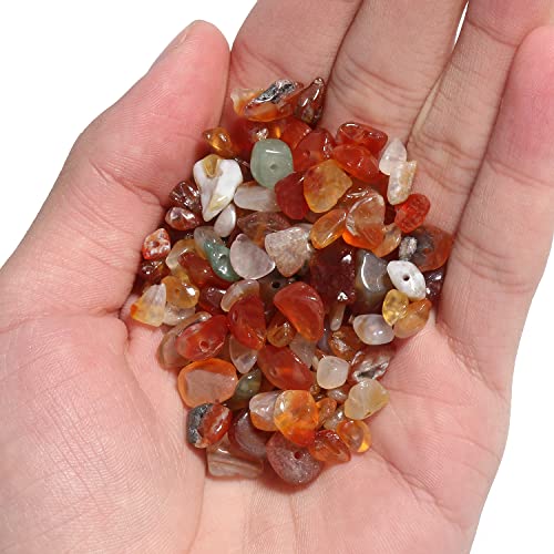 30in Red Agate Natural Chip Stone Beads 5-8mm About 230pcs, Irregular Drilled Orange Red Bead for Bracelets Jewelry Making Supplies for Adults, DIY Crafts. - color: Red Agate