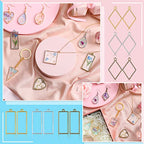 Inbagi 180 Pieces Open Bezels for Resin Jewelry Molds Making Kit Hollow Frame Pendants Assorted Geometric Frame Charms for Resin Casting Necklace Earring Making Supplies