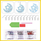 BEUNITONE 12 Pairs Crystal Star Diamond Art Earring Making Kits for Adults, DIY Drop Dangle Earring Making Supplies Kit, Fun Duck Art Earrings Ornament for Women Birthdays Holiday Handmade Gift - style: Star