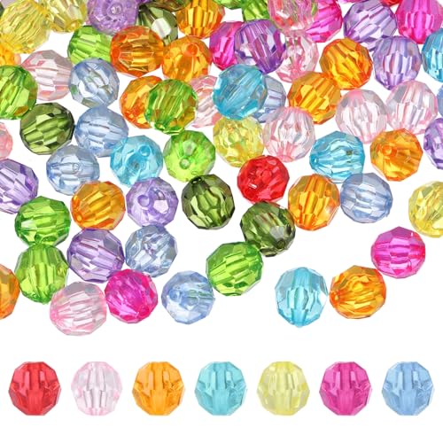 MECCANIXITY 400pcs Czech Faceted Bicone Beads 8mm Glass Spacer Bead Bulk for Jewelry Making & DIY Craft, Mixed Colors - color: Mixed Colors