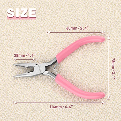 5-Inch Long Nose Pliers with Wire Cutter, Ideal for Jewelry Making, Electrical Work, and More. Durable Carbon Steel Construction, PVC Handle. 4.6 x 3.1 x 0.4" (116 x 78 x 9 mm). - style: Long Nose Pliers