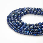 100Pcs Natural Stone Beads 6mm Lapis Lazuli Round Gemstone Loose Beads with Elastic Bracelet String for Bracelets Necklace Jewelry Making - color: Blue Lapis Lazuli, size: 6mm