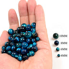 NCB 100pcs Original Natural Stone Beads Gemstone Round Loose Beads 6mm 8mm 10mm (Aquamarine Tiger's Eye, 6mm 100Beads) - color: Aquamarine Tiger's Eye, size: 6mm 100beads