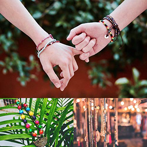 4 Rolls Clear Elastic Bracelet String, 0.8mm & 1mm, TuNan Crystal Stretchy Bead String Stretch Cord for Bracelets Beading Jewelry Making - Clear and Black (50/50/55/55 Yards)