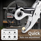 XOOL Belt Hole Puncher for Leather, Precision Multi-Size Leather Hole Punch for Watch Bands, Straps, Collars, Saddles, Shoes, Fabric, DIY Home, Craft Projects - style: Lite