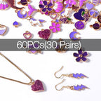 Bulk Gold Enamel Charms for Jewelry Making, Colorful Metal Charms Pendant for Bracelet Necklace and Crafting - color: Purple Theme