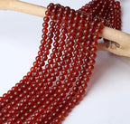 Natural Carnelian Beads 100Pcs 8mm Red Crystal Beads Loose DIY Round Stone Bead for Bracelet Necklace Earrings Making - color: B-Red Agate, size: 100pcs