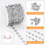 YOUBEIYEE 13 Feet Stainless Steel Silver Chain for Jewelry Making Hollow Heart Link Chain for Women Necklace DIY Chains Bulk - color: Heart Silver