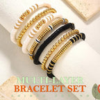 JEWEKY Easter Heishi Bracelets Gold Beaded Polymer Clay Bunny Pendant Bracelet Jewelry Accessories - color: R2