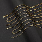 YOUBEIYEE 10 Pack 4mmx12mm Paperclip Necklace Chains Bulk Gold Plated Stainless Steel Necklace Chain Kit - color: Gold, size: 18inch (4x12mm)