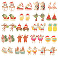 MARFOREVER 40 Pcs/20 Pairs Christmas in July Charms, Summer Christmas Enamel Charm Holiday in July Beach Hawaiian Pendants for Bracelet Necklace Earrings Making Accessories - style: Christmas in July