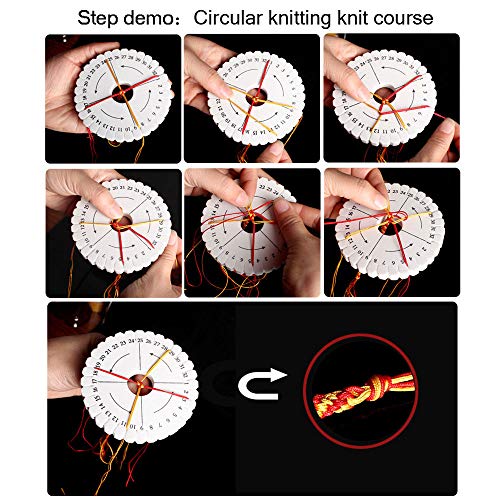 Comidox 4Pcs Kumihimo Disk Braiding Wheel Lightweight & Convenient Friendship Bracelet Disc Square & Round Kumihimo Supplies for Beading & Bracelet Weaving Kit DIY