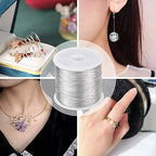 MIKIMIQI 328Ft Jewelry Wire - 26 Gauge Tarnish Resistant Copper Beading Wire for Jewelry Making, 0.4mm X 100m (Silver Color) - color: Silver