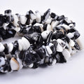 5-8mm 34 inches Natural Crystal Black White Zebra Jasper Stone Beads for Jewelry Making Tumbled Drilled Irregular Gravel Gemstones Chips Stone Beads by Strand - color: Black&White Zebra