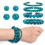arricraft 4 Strands Turquoise Gemstone Beads, Synthetic Yellow Turquoise Jasper Beads Smooth Stone Beads for DIY Craft Necklace Bracelet Earring Jewelry - size: 4-12mm