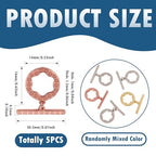 Round Toggle Clasps OT Toggle Jewelry Clasps T-Bar Bracelet Closure Clasp Fastener IQ End Connectors for DIY Necklace Bracelet Jewelry Making 5 Sets - color: 5 Colors-OT