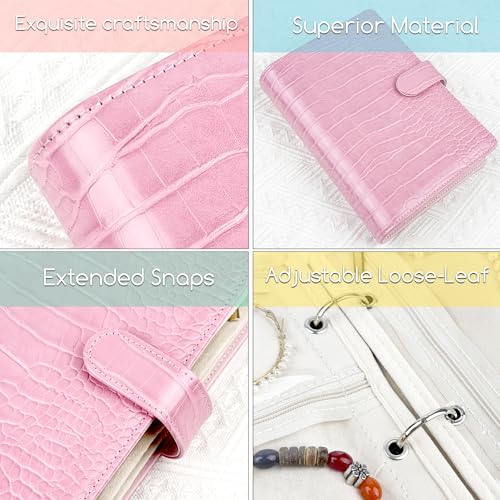 Travel Jewelry Organizer Case,Small Jewelry Bags Jewelry Storage Book Ring Binder with Clear Zipper Velvet Pouch for Women Traveling,Earrings, Rings, Necklace, Bracelet (Pink) - color: Pink