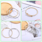 32 Pieces Twisted Cable Wire Bracelet Stylish Fine Stainless Steel Open Cuff Bracelets Mixed 3mm Thin Adjustable Expandable Elastic Bangle Bracelets for Women DIY Jewelry Making Christmas Day Gift