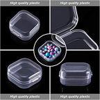 Jetec 6 Pieces Mini Plastic Clear Beads Storage Containers Box for Collecting Small Items, Beads, Jewelry, Business Cards, Game Pieces, Crafts (1.4 x 1.4 x 0.7 Inch) - size: 1.37 X 1.37 X 0.7 Inch