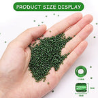 5100 Pcs Size 8/0 Glass Seed Beads, 3 mm Emerald Green Small Mini Spacer Loose Pony Beads for Jewelry Making and DIY Crafts - color: Emerald Green, size: Medium