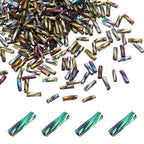 uxcell 1500Pcs Glass Bugle Seed Beads, 6x2mm Mini Long Tube Seed Beads Tube Loose Glass Seed Spacer Bead for DIY Earring Bracelets Necklace Jewelry Making Embroidery, Iridescent Grey - color: Iridescent Grey