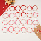 Twinfree Bohemia Beaded Bracelet for Women, Polymer Clay Stretch Bracelets - color: color 48