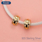 Clip Stopper Spacer Charms for Bracelets Necklaces, Compatible with Pandora,Jewery Mking DIY - style: Sparkling Pavé Lines Clip 14K Gold Plated