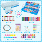 TingingYuli Friendship Bracelet Making Kit for Girls 8-12, DIY String Bracelet Maker with 3-Layer Storage Box, Arts and Crafts for Kids Ages 6-12, Easter Christmas Birthday Gift Set - color: Light Blue