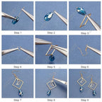 SUNNYCLUE 1 Box DIY 8 Pairs Blue Moon Earrings Making Starter Kit Including Moon Geometric Linking Connector Charms Teardrop Flower Beads Earring Findings for Women Earring Making Crafts
