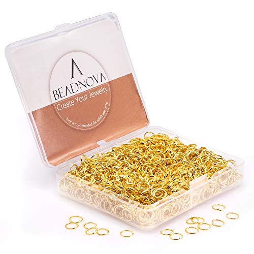 BEADNOVA 6mm Jump Rings Gold Jump Rings for Keychains Jewelry Making Findings for Necklace Repair (1200Pcs) - color: 1200pcs, size: 6mm